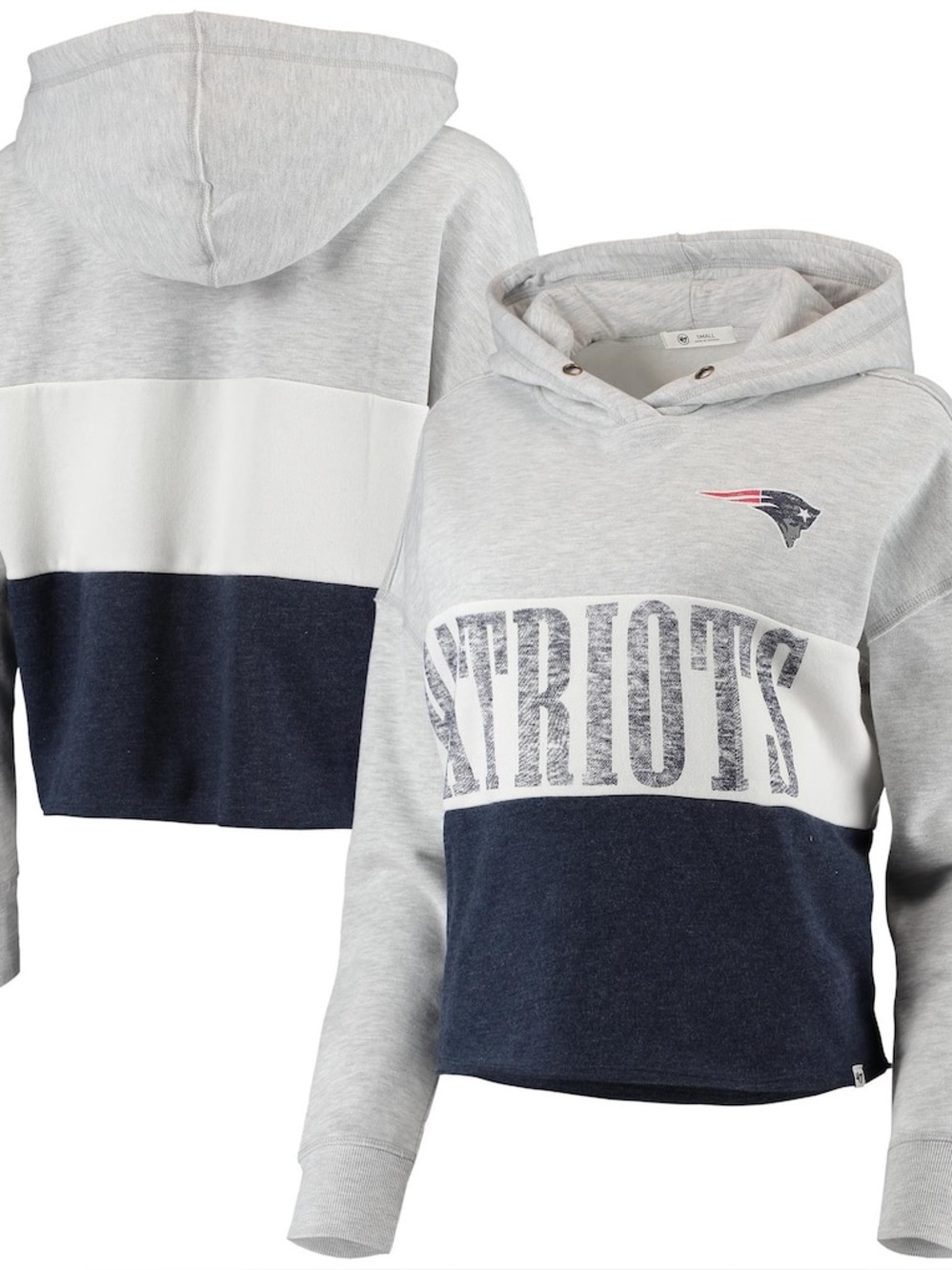 47 Brand Women's New England Patriots Lizzy Cutoff Pullover size M